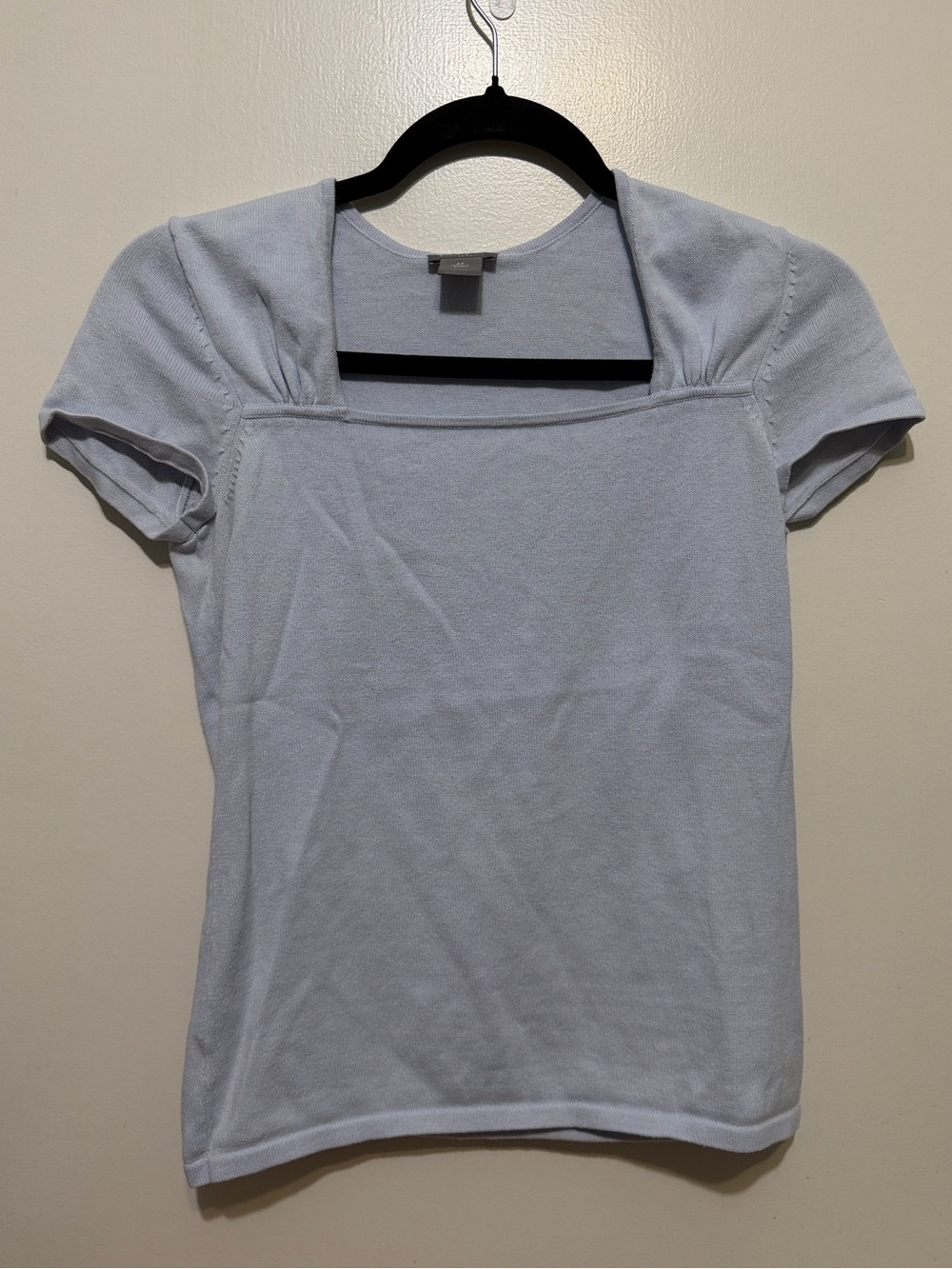 Ann Taylor • Light Blue Square Neck Short Sleeve Women’s Top